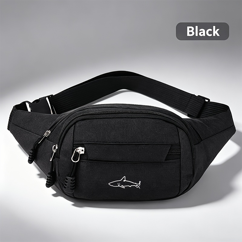 TEMU Riñonera bandolera de 1 pieza con de pez minimalista y 3 bolsillos con cremallera, regalos para de deportes, festivales, entrenamiento, viajes,