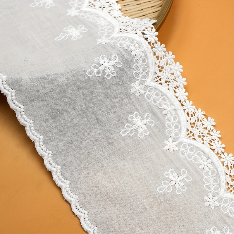 Image of 1 Size Hollow Cotton Embroidered Clothing With Lace Width Of 14cm, Curtain Collar, Sleeve, Skirt Edge, Wedding Dress Additions Decoration
