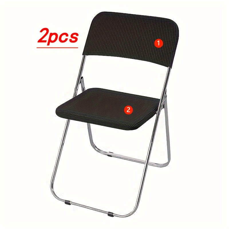 

2-piece Stretchable Folding Chair Covers - Elastic Spandex/polyester Slipcovers For Dining & Office Chairs