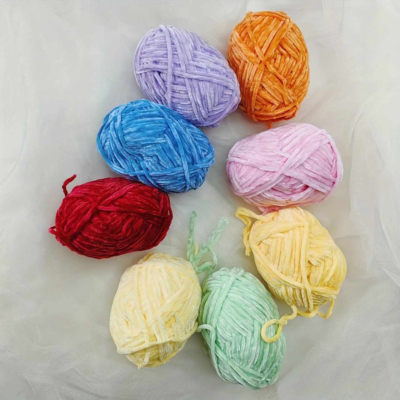 

6-piece Mixed Color Chenille Yarn Set, 50g Each - Perfect For Diy Crochet & Knitting Projects Like Halloween Dolls, Christmas Hats, Carpets & Pillows