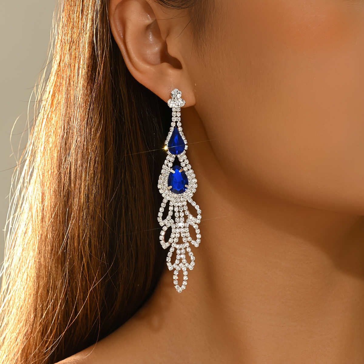 Women's Rhinestone Chandelier Teardrop Drop Earrings