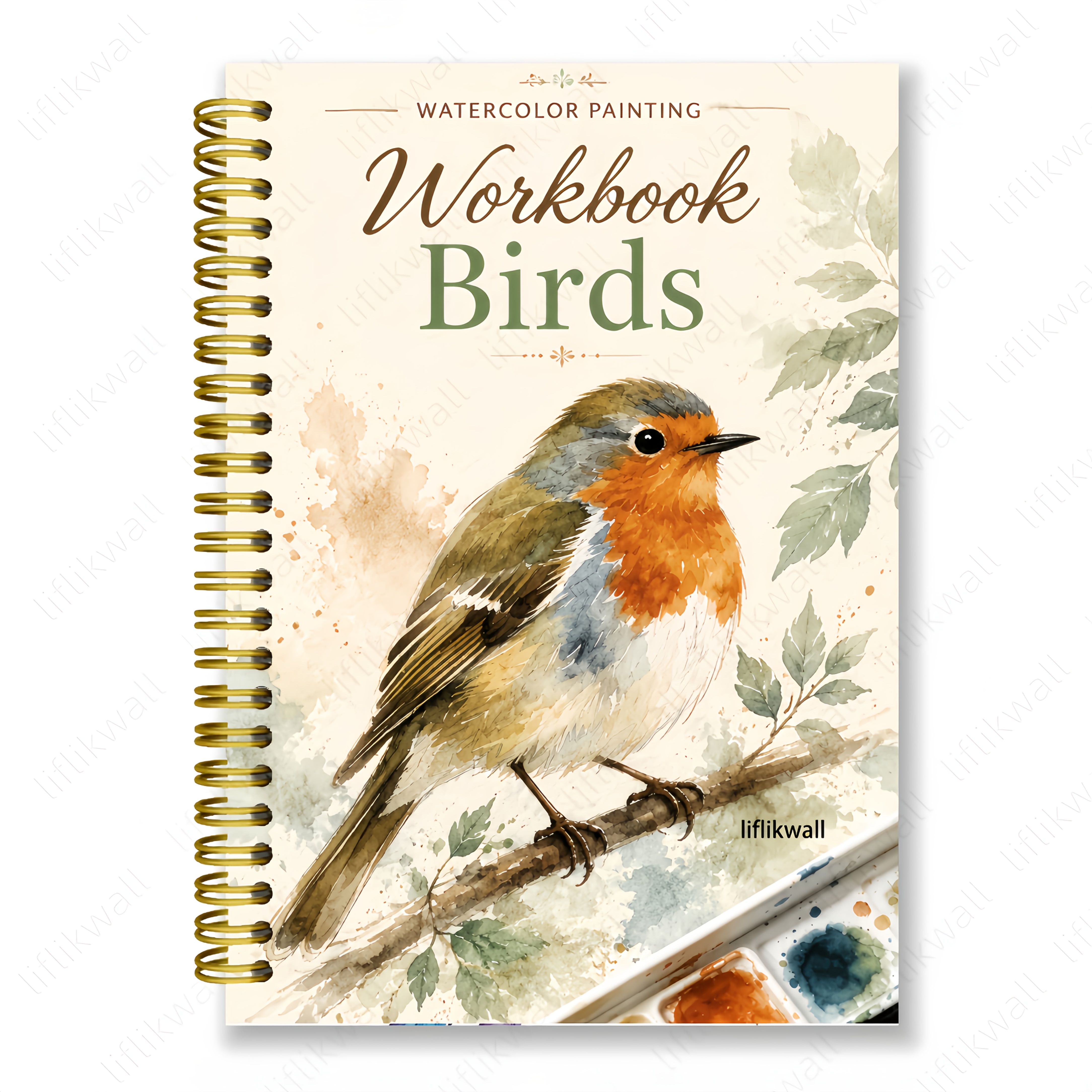 TEMU 1 Book Liflikwall Watercolor Workbook Suitable For Beginners & Adults - Thickened Wood Paper With Anti-penetration Pages, 8.3x5.5 Watercolor