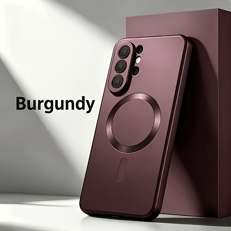 TEMU Phone Case - Luxury Magnetic Suction Wireless Charging Frosted Anti-fall Soft Case, Suitable For For Galaxy S26 Ultra/s26+/s26/s25/s24