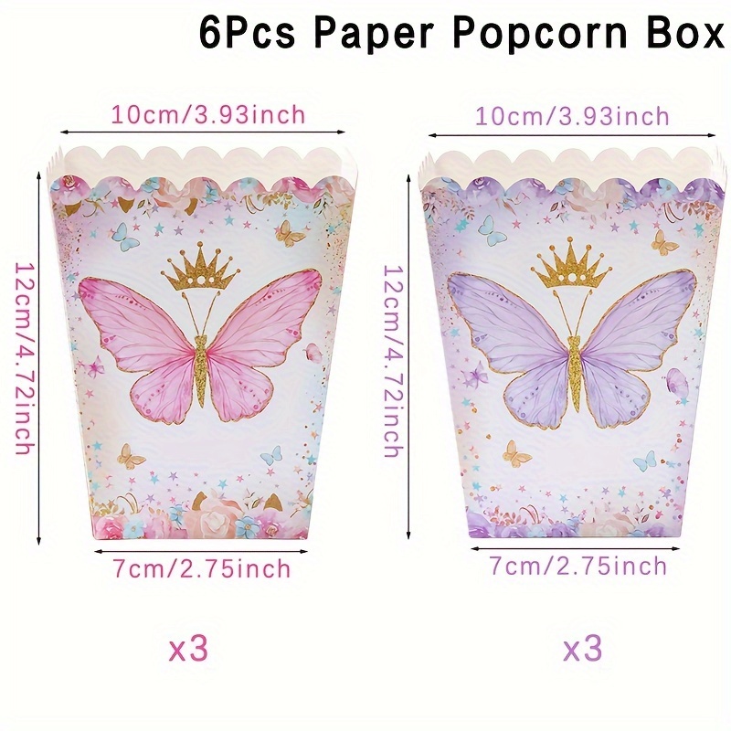 Image of 6pcs, Popcorn Box, Theme Party Decor, Candy Box, Popcorn Container, For Birthday Party, Wedding Decoration, Party Favors, Party Supplies