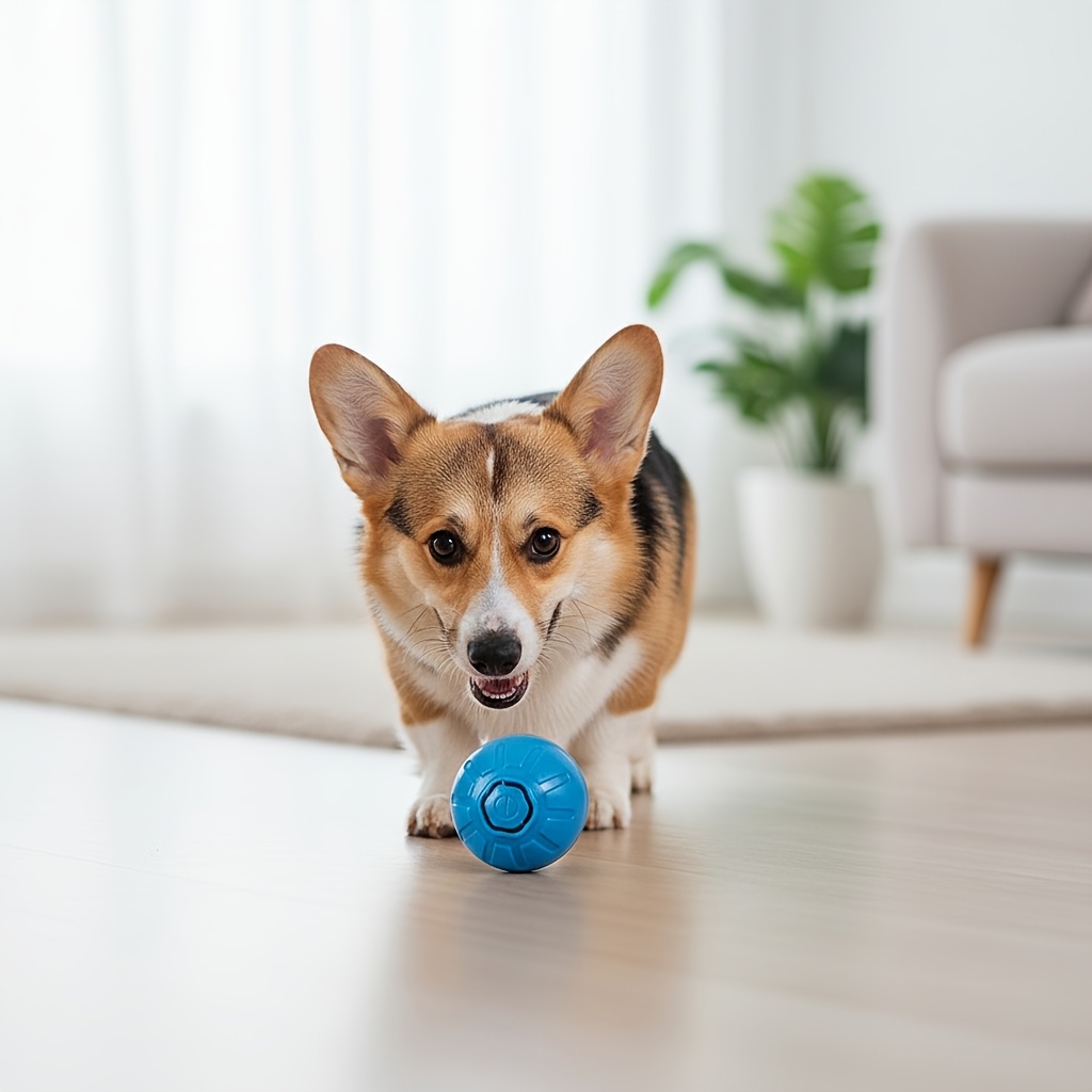 TEMU 1pc Interactive Electric Bouncing Ball Dog Toy - Durable, Usb Rechargeable, Suitable For Small To Medium Breed Pets - Keeps Your Pet Entertained