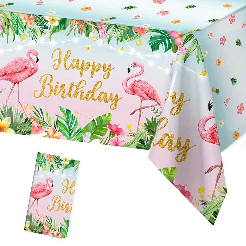 

Flamingo Tropical Tablecloth - Perfect For Pool Parties, Birthdays & Baby Showers | Durable Plastic, Easy Clean-up