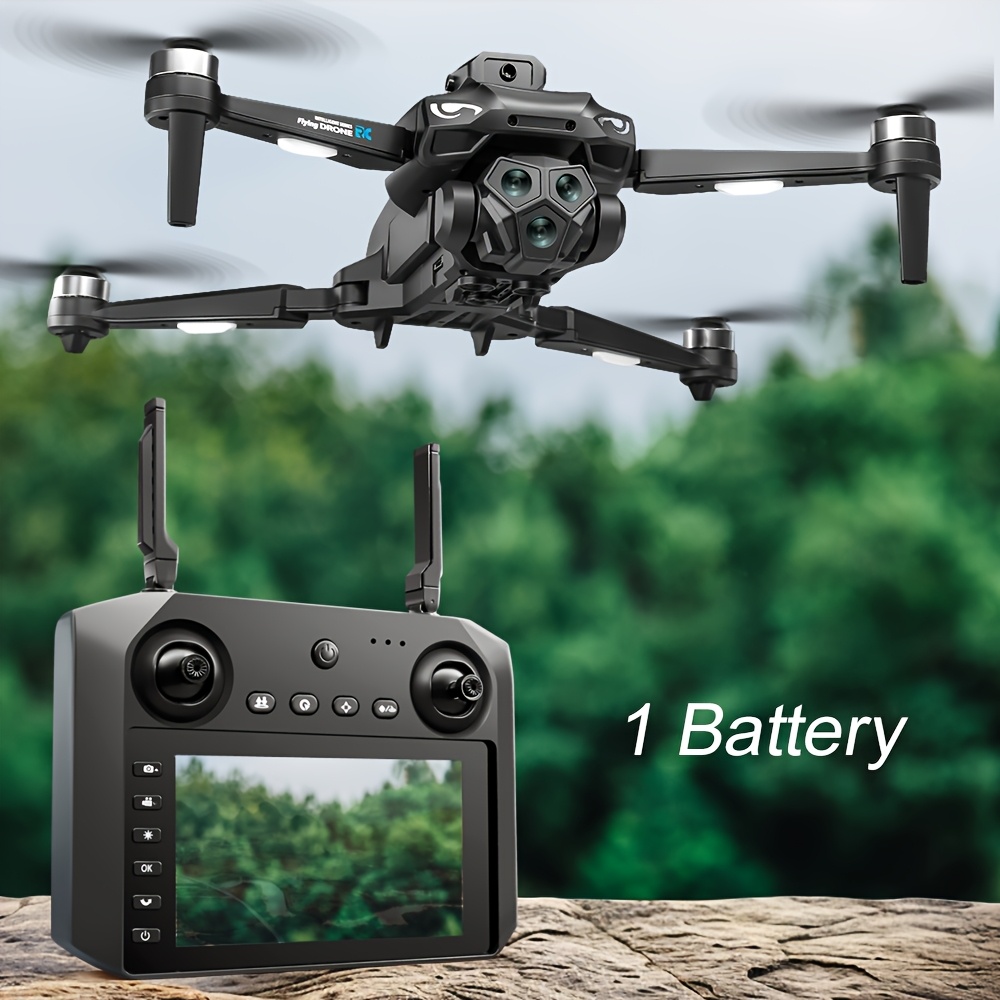Image of Hd Electric Adjustable Dual Camera Drone, Remote Control With Large Screen, Intelligent Obstacle Avoidance, /landing, Trajectory Flight, App Control, Birthday Gifts