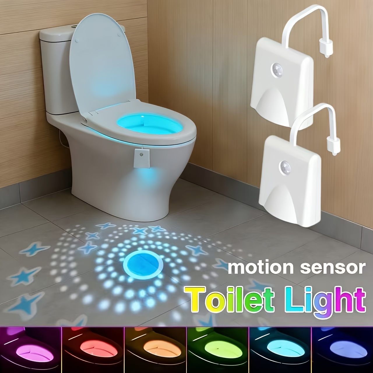 2pcs LED Motion Sensor Smart Lights for Bathroom