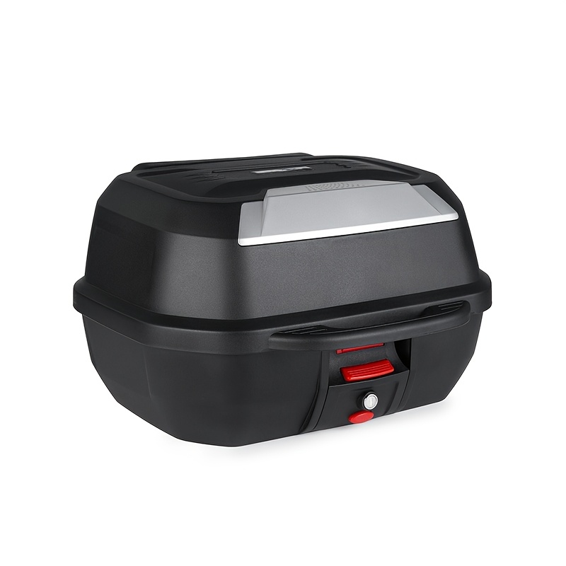 Un coffre de moto de grande 48L, de boîte de rangement universelle avec panneaux réfléchissants argentés pour une…: retailer-supplied image