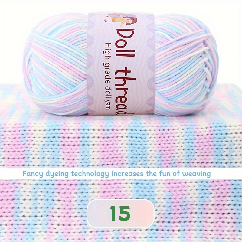Image of 150g 4-strand Flower-dyed Rainbow Section Dyed Yarn For Hand-knitting Sweaters, Scarves, Hats And Dolls In Colorful Cotton Thread Balls