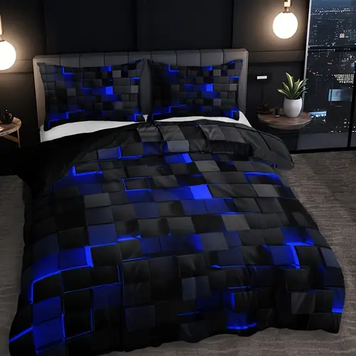 3pcs cool technology digital printing material quilt cover set and blue four sizes twin full queen king 1 quilt cover 1 2 pillowcase without filling