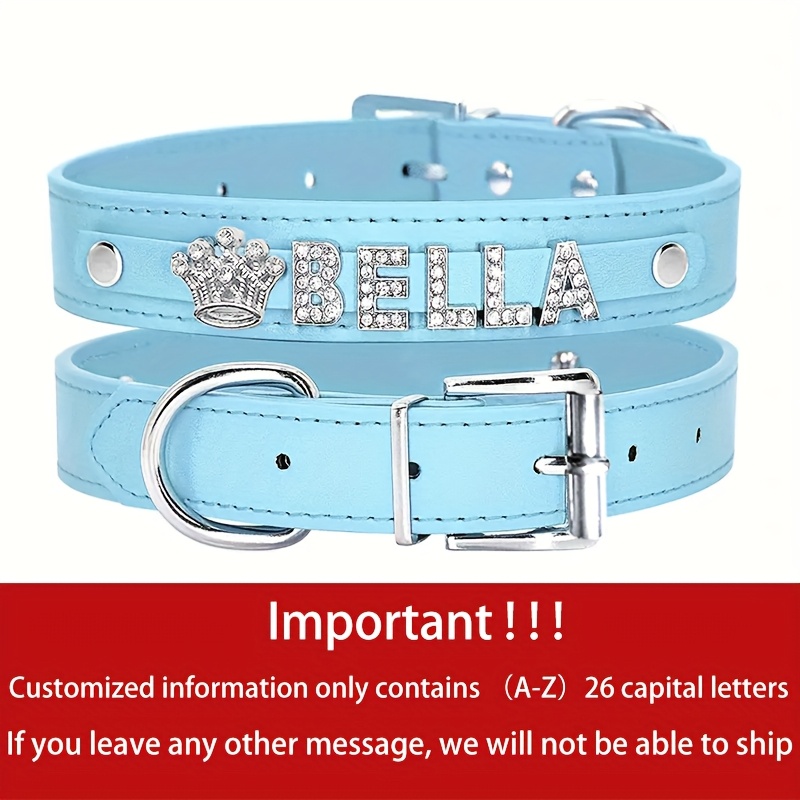 Personalized PU Leather Dog Collar with Exquisite Pendant, Custom Tag