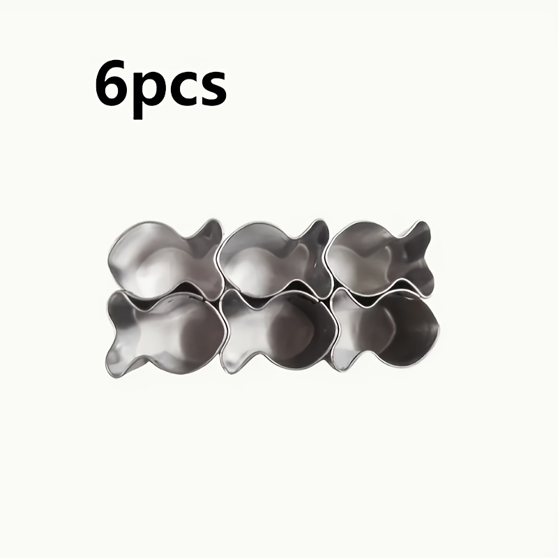 Image of 1 Set Of 6 Stainless Steel Mini Fish Cookie Molds And Cutter, Goldfish Cookie Cutter Tool, Fish-shaped Food Snack Baking Molds, Kitchen Supplies