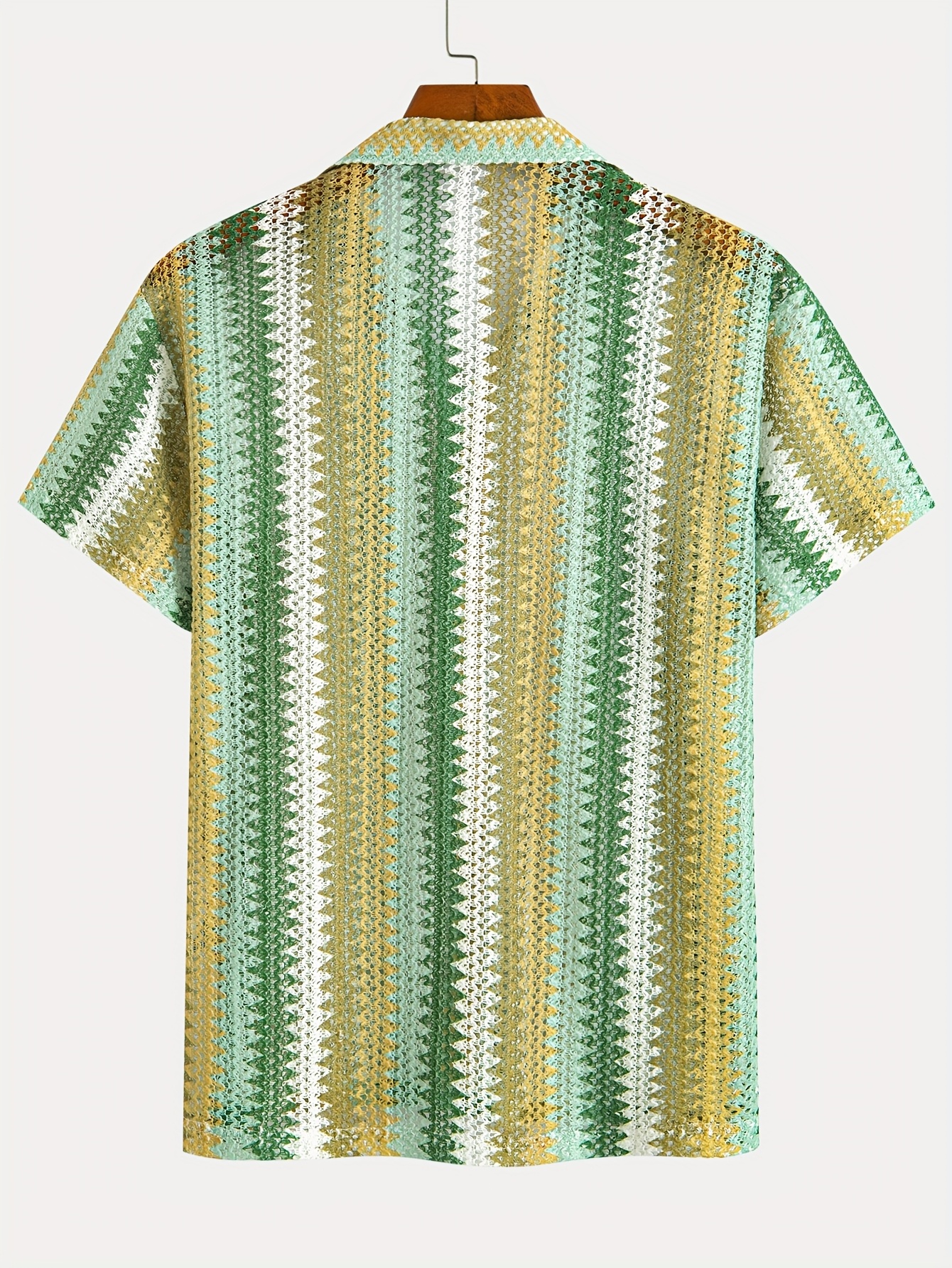 Men's Summer Casual Short Sleeve Shirt, Woven Non-Stretch Fabric Top for Beach Vacation Outfits