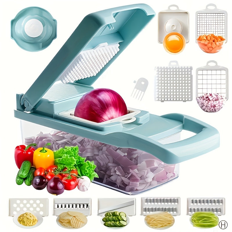 16pcs random blade set multifunctional vegetable slicer and dicer with interchangeable blades     dice and   vegetables quickly prepare meals slicer with 8 random blades   container details 4