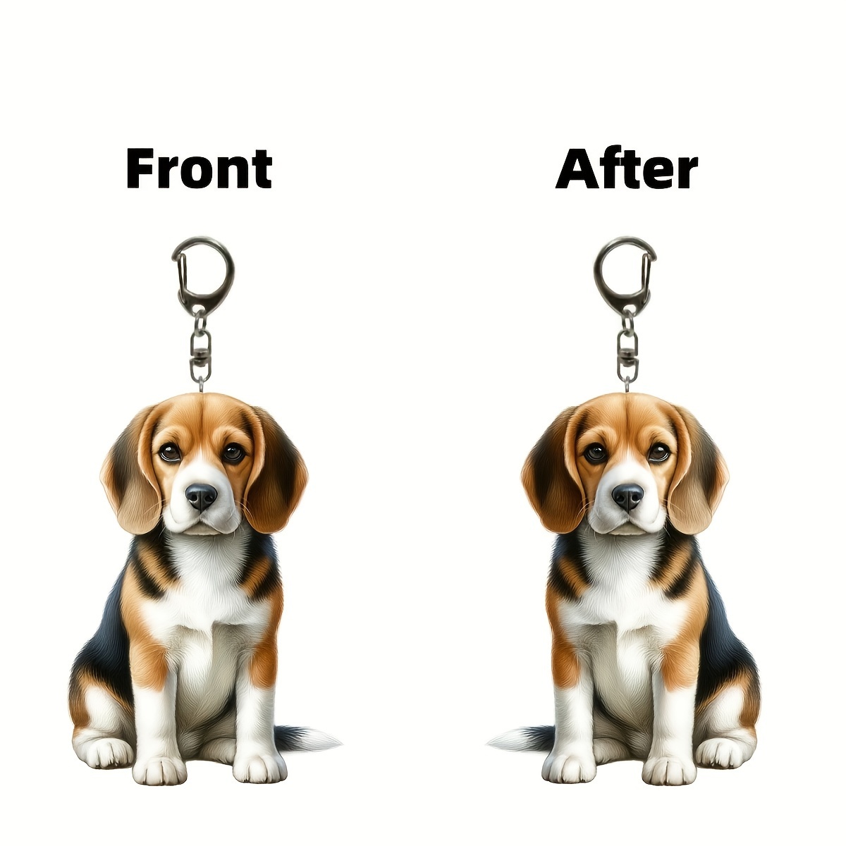 

1pc Dog Keychain - Keyring, , For , Christmas , Non-braided, Metal, Pvc