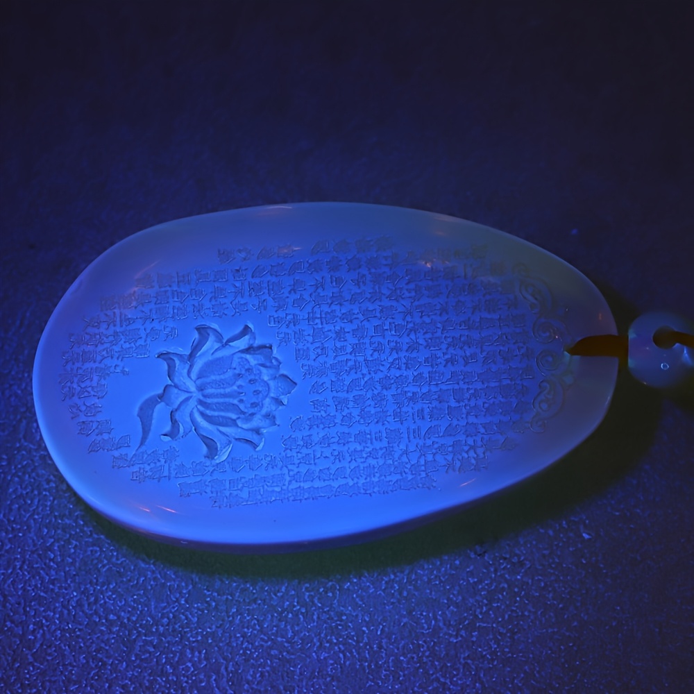 Natural Amber Carved Lotus Sutra Pendant, Unisex Gift