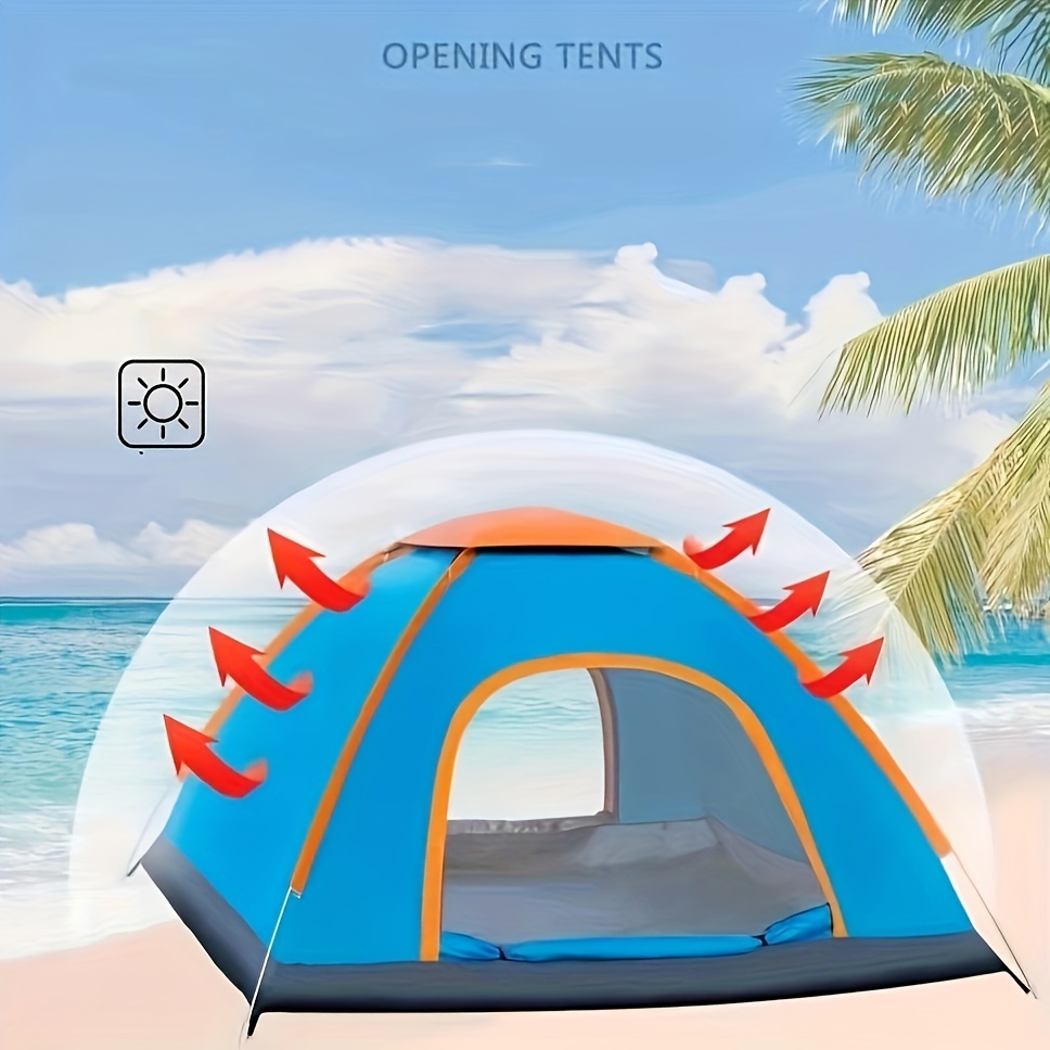 

Pop-up Outdoor Camping Tent With Vestibule - Waterproof, Polyester Fabric, Fiberglass Poles, 2-person Capacity