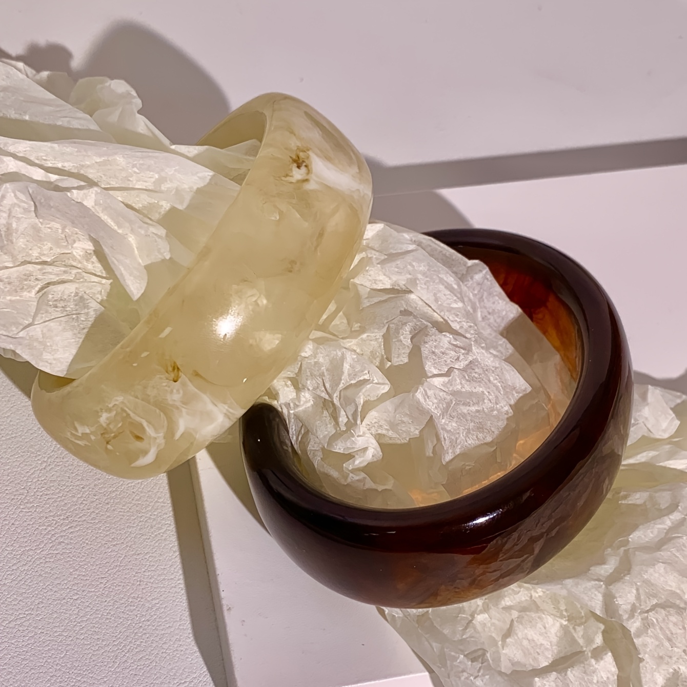 Wide Resin Bangle Bracelet Vintage Inspired Accessory