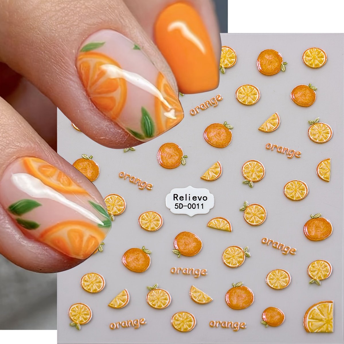 5d Spring Nail Art Sticker Fruit Self-adhesive Nail Decals For And Women Diy Nail Art Decoration Manicure Accessories