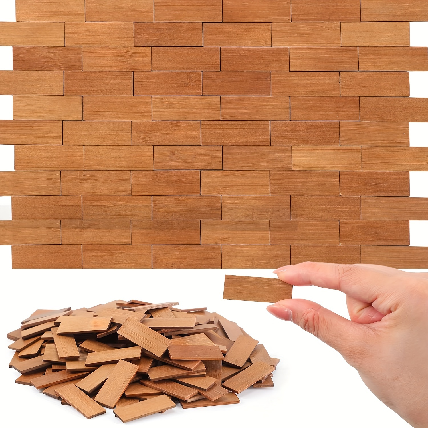 

50 Pcs Wooden Miniature Flooring Tiles, 1:12 Scale Model Accessory, Realistic Wood Floor Boards For Dollhouse Decoration