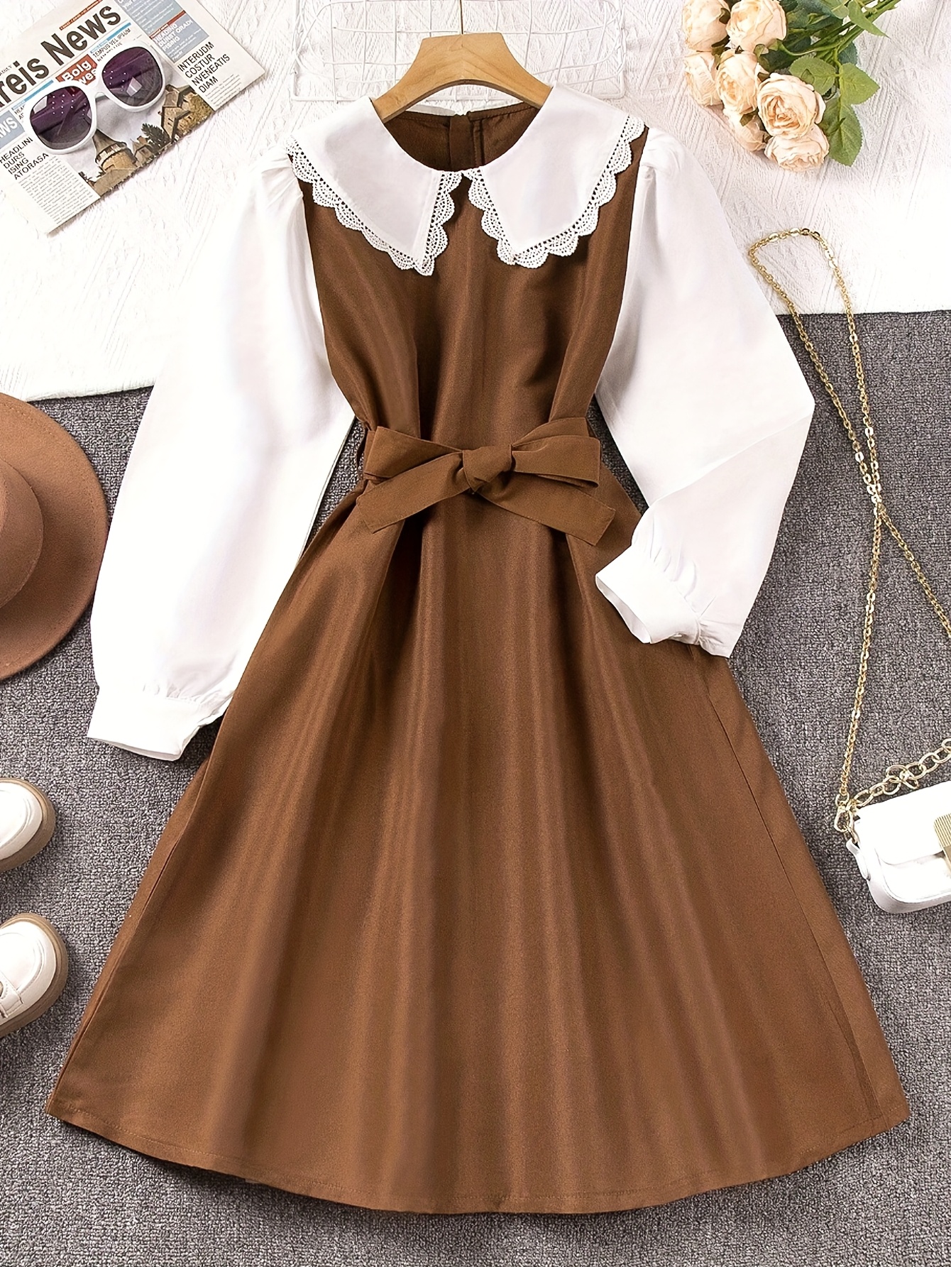 brown and black dress shirt Brown Girl | RTW main image 1