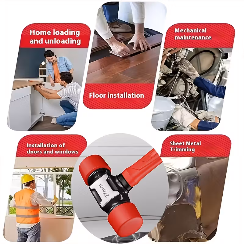 2025 new installation hammer non rebound rubber mallet surface friendly rubber hammer solid rubber mallet wrench rubber hammer tool installation tool suitable for floor laying tile installation woodworking and renovation projects for professionals and diy enthusiasts rubber hammer rubber mallet plastic hammer Product details 4