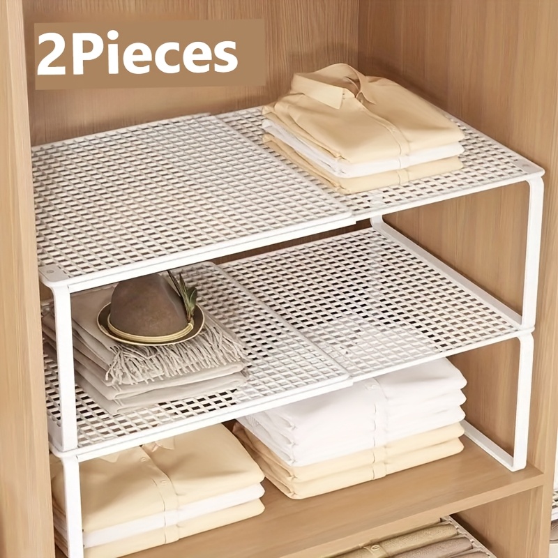TEMU 2pcs Expandable Storage Rack - Telescopic Closet Organizer, Premium Storage Rack, Removable Storage Rack, Effortless Space-saving, Versatile For