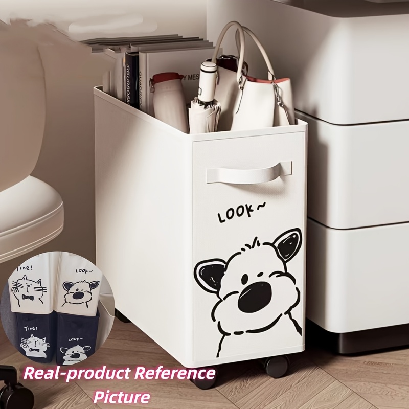 TEMU Cesta de Almacenamiento Rodante con Diseño de Dibujos Animados, Cesta Plegable para el Hogar para Planchado y Organización, de Almacenamiento de