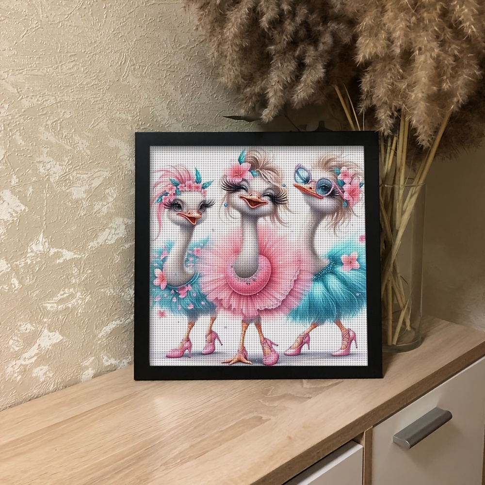 Ballet Ostrich Theme Printed Cross Stitch Kit