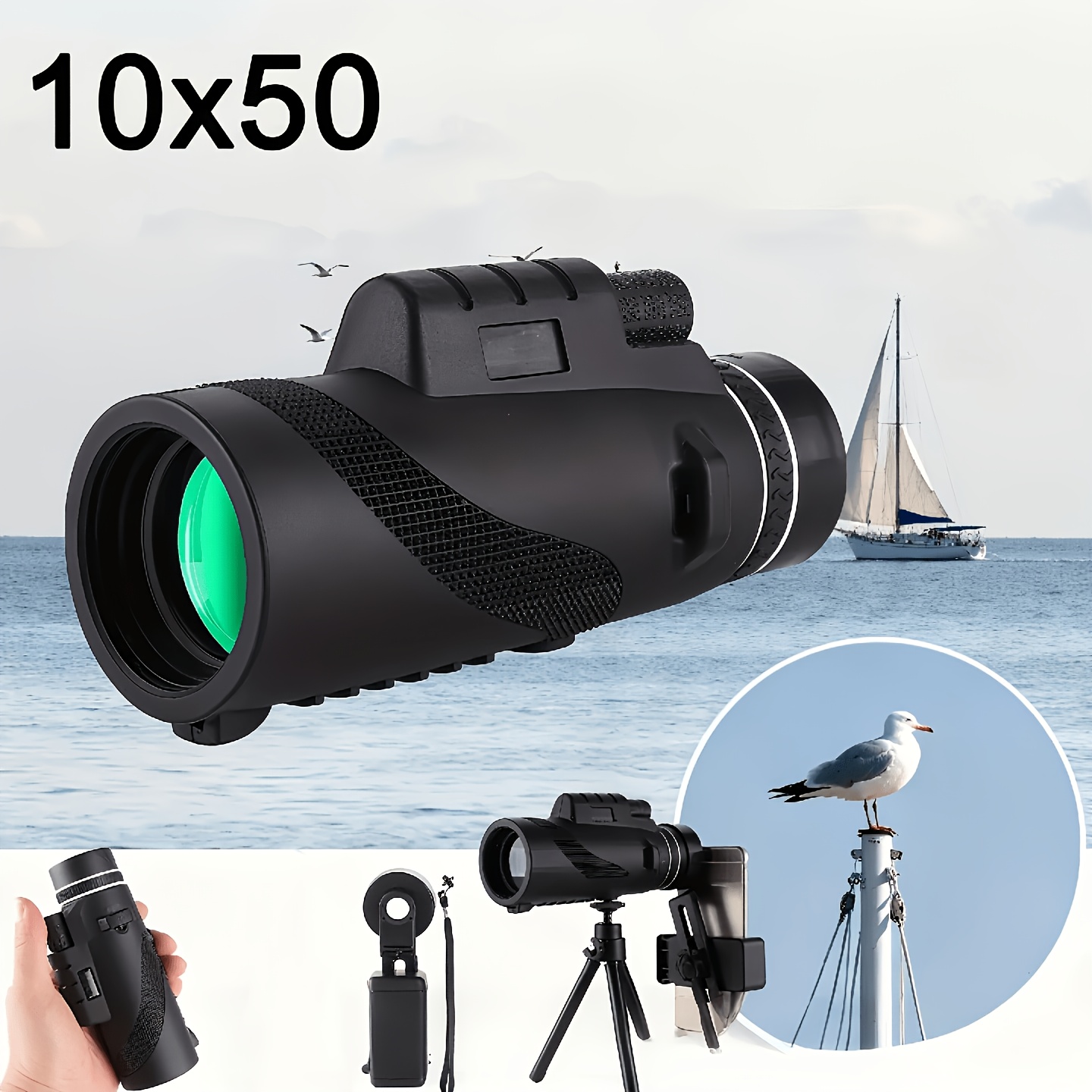 Hd Monocular Telescope, Multi-coated Lens, With True Color. Flexible Zoom For Clear Wide Long-range View. Lightweight, Handheld And Portable. Perfect For Outdoor, Birdwatching . No Tripod Included