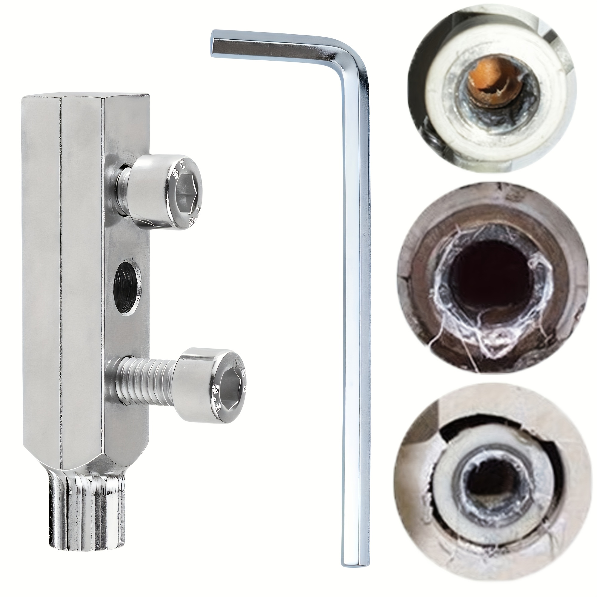 heavy duty metal pipe breaker removal tool set 1pc faucet angle extractor with lock nut design adjustable rod for easy operation no connectors included faucet maintenance locking screw mechanism precision engineering details 3