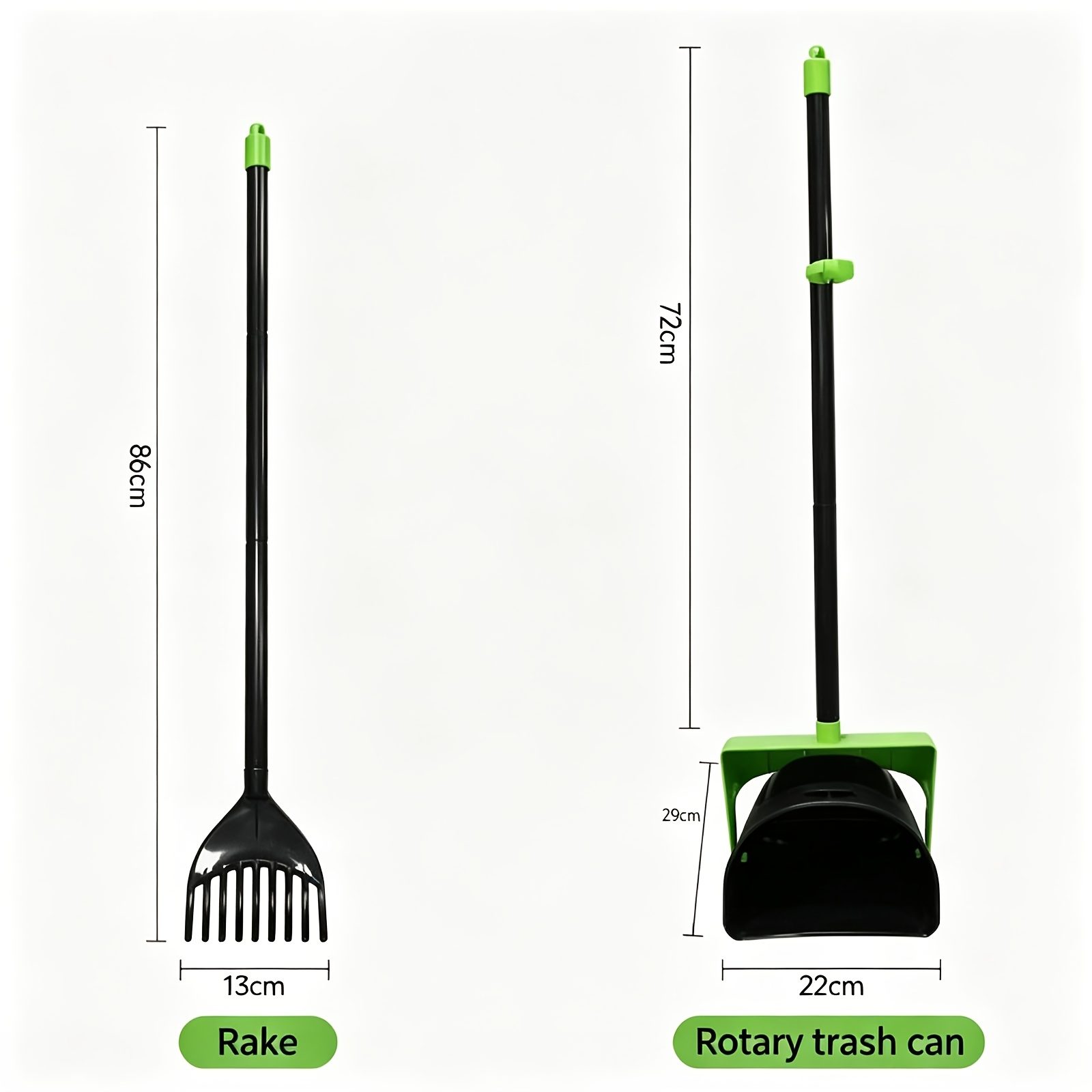 TEMU 20pcs Heavy-duty Dog Pooper Scooper System With Swivel Rotary Bin, Lid & Rake - Adjustable Handle & Waste Bags Suitable For Small/medium/large