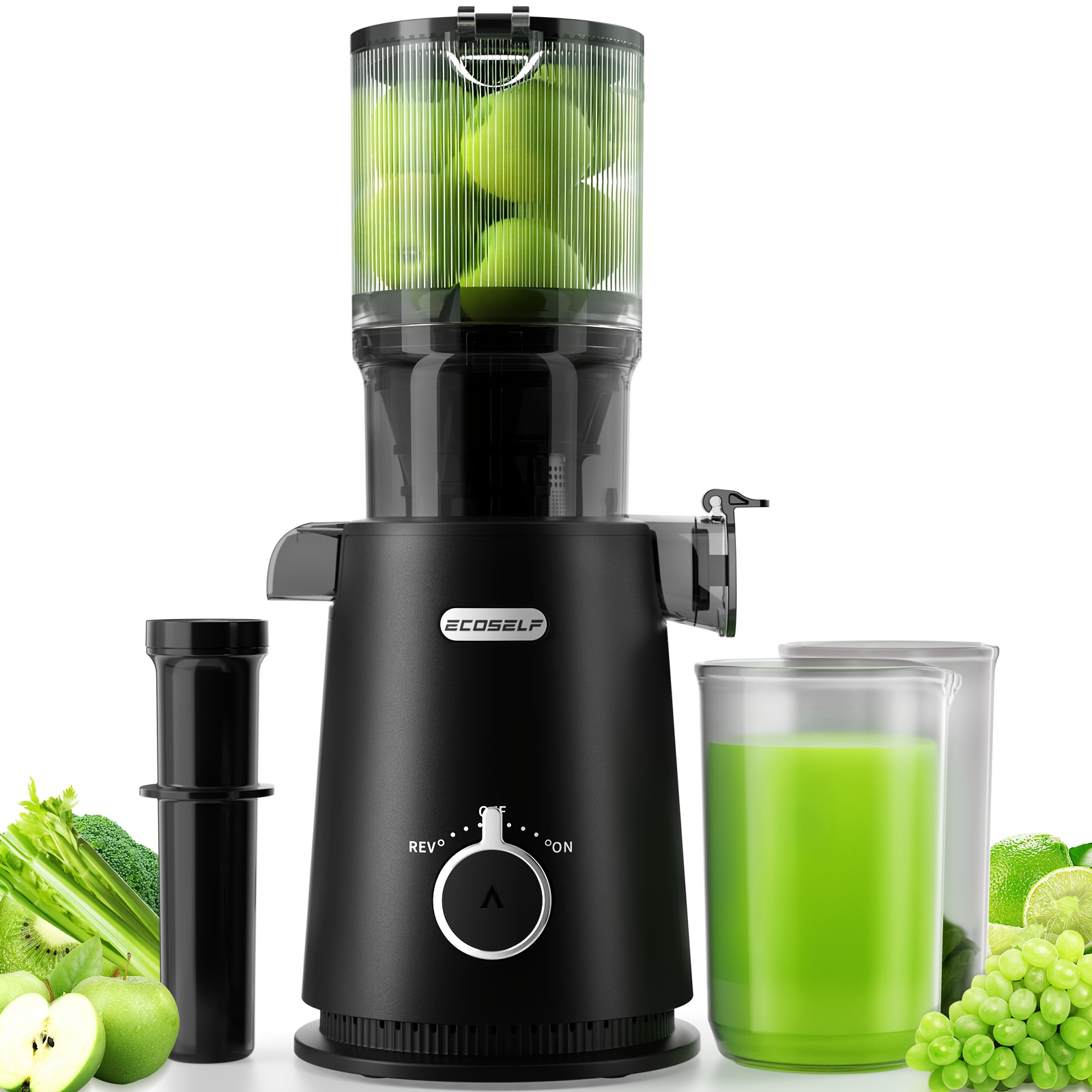 TEMU 4.35" Wide Mouth Cold Press Juicer, Slow Masticating Juicer, Whole Juicer, Juicer Machines, Juicer, Juice Extractor For Vegetable, Fit ,
