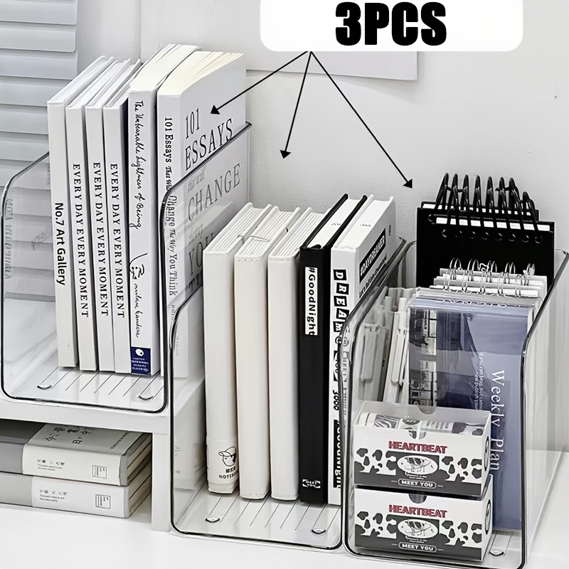 TEMU 1/2/3/4 pezzi Porta Documenti e da Tavolo in Acrilico per Organizzare Libri e Forniture per Ufficio su una Porta Magazine in Plastica per