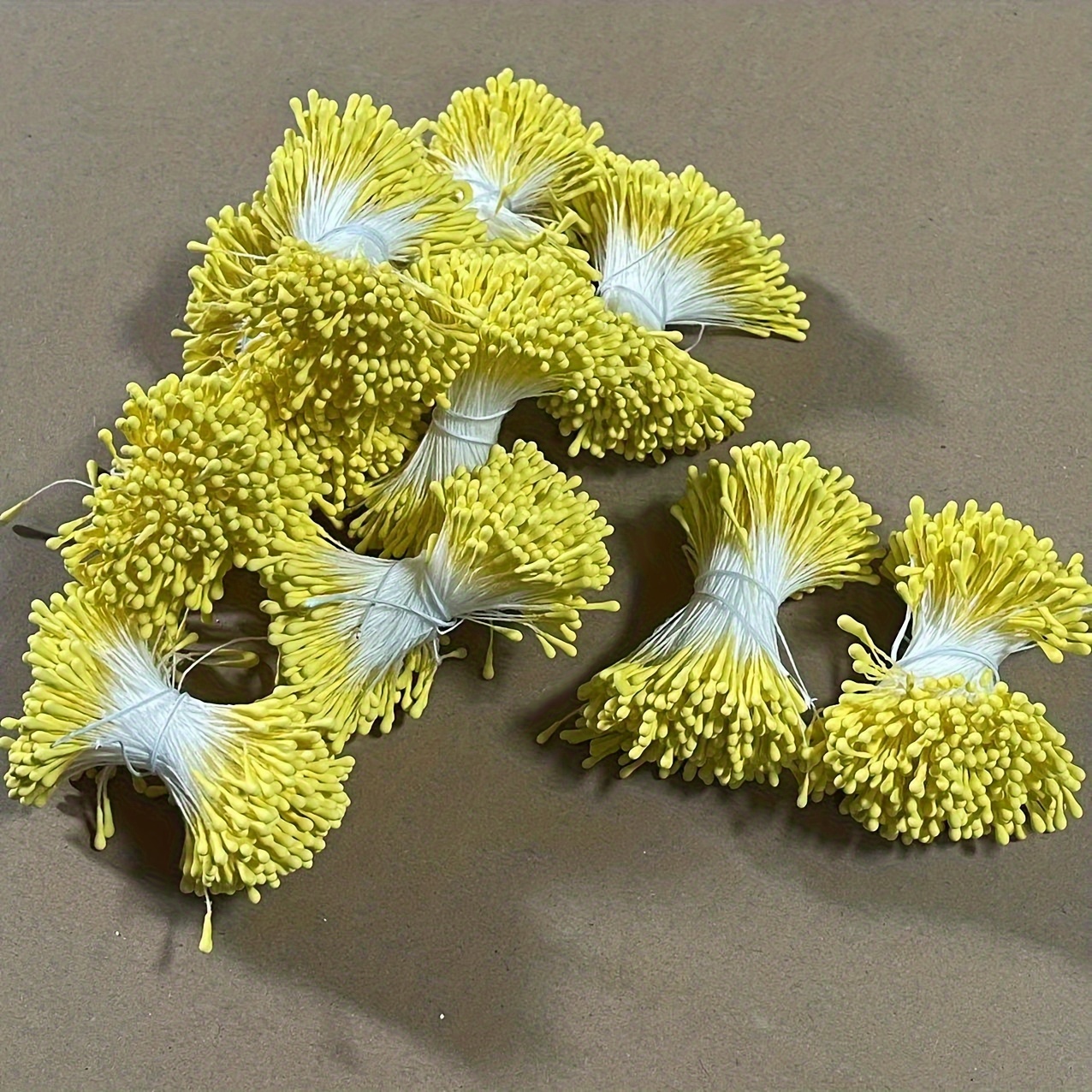 

About 400pcs Yellow Matte Stamens, Synthetic Fiber Rope Flower Diy Accessories