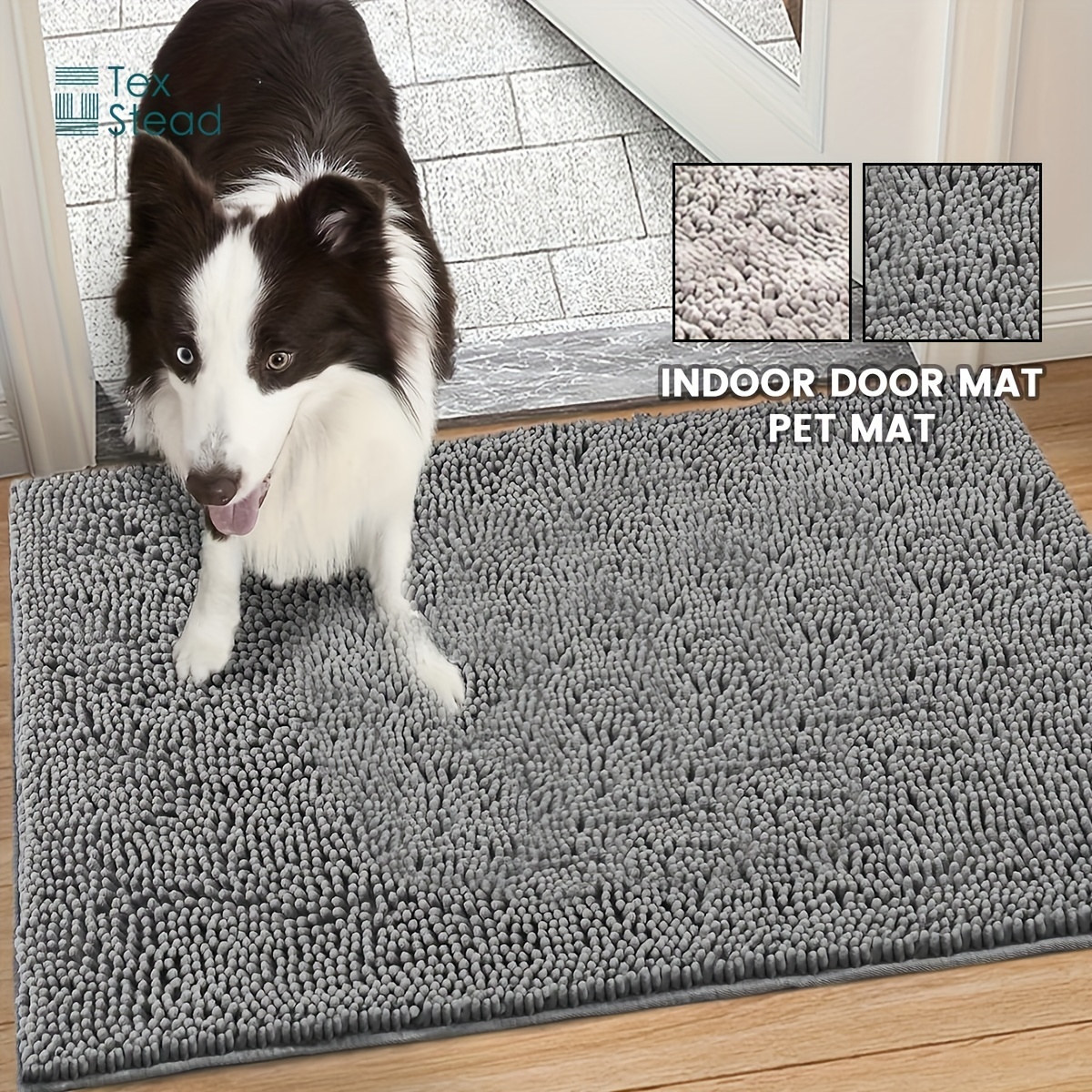 Felpudo de chenilla para entrada interior de perro, alfombra antideslizante  para entrada de mascotas, alfombra para entrada de barro, Pawprints de  barro para perros
