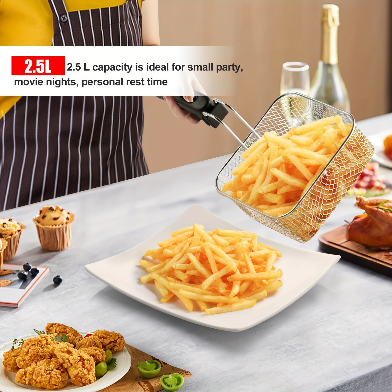 Basket Strainer Handle Lid View Temu