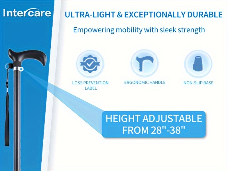 Cane for Men, Canes for Women for Stability, Cane for Women with 10 Adjustable Heights, Cane for Seniors Balance, Carbon Fiber Cane Ultralight 272.16 g, Black Matte.