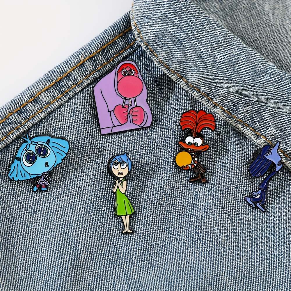 

5pcs Cartoon Inside Out Brooch Cute Movie Character Enamel Pin Metal Badge Jewelry Clothing Backpack Accessory Gift For Friends