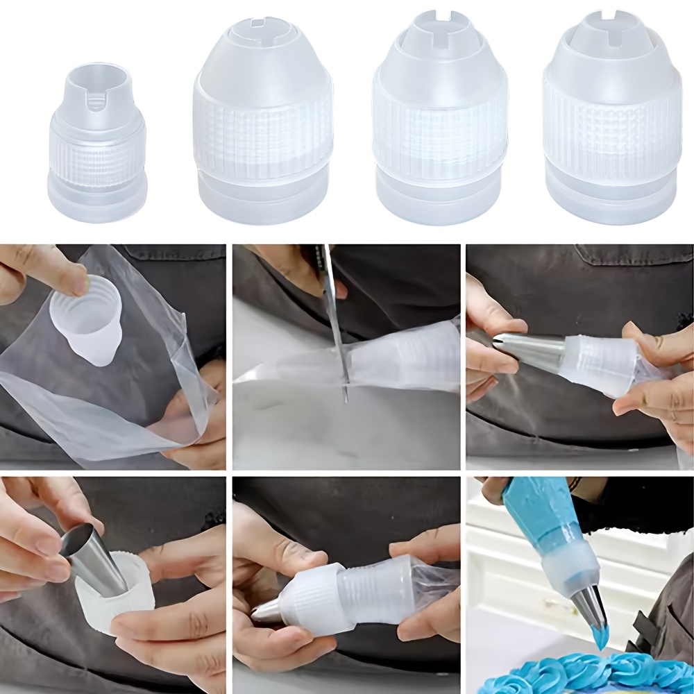 Image of 4pcs Cake Decorating Adapters | Fits Sizes Of Icing Nozzles, Ideal For Cream, , Frosting, Cheesecakes, Desserts, Perfect Gift For Baking Enthusiasts