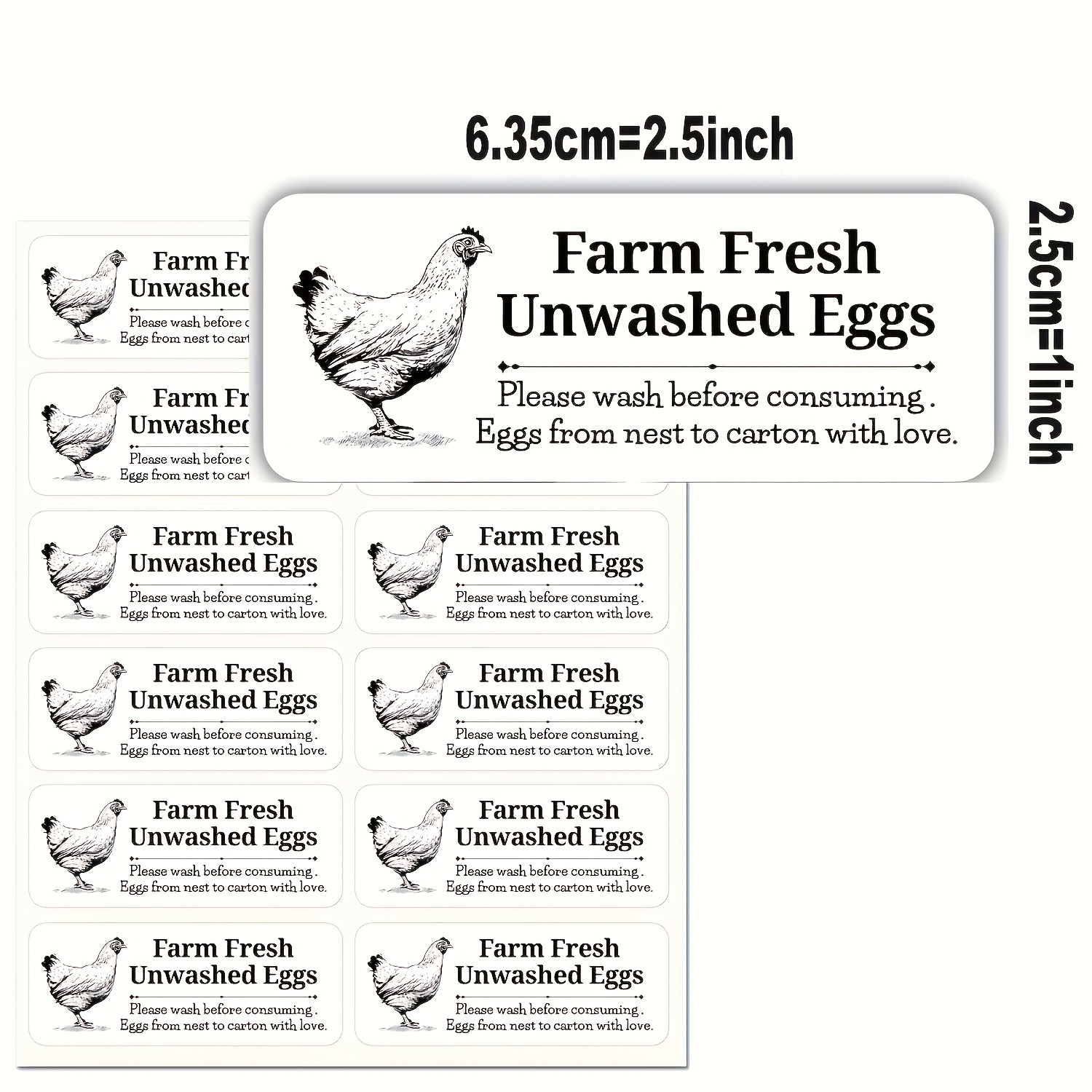 TEMU 60pcs Egg Stickers, Eggs Label - Suitable For Farm Supplies Label Stickers