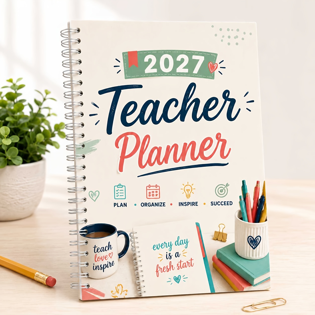 TEMU 2027 Teacher Planner, A5 Lesson Plan Book With Classroom Schedule, Grade , Attendance Sheets, Student Contact List, Homework And Teaching