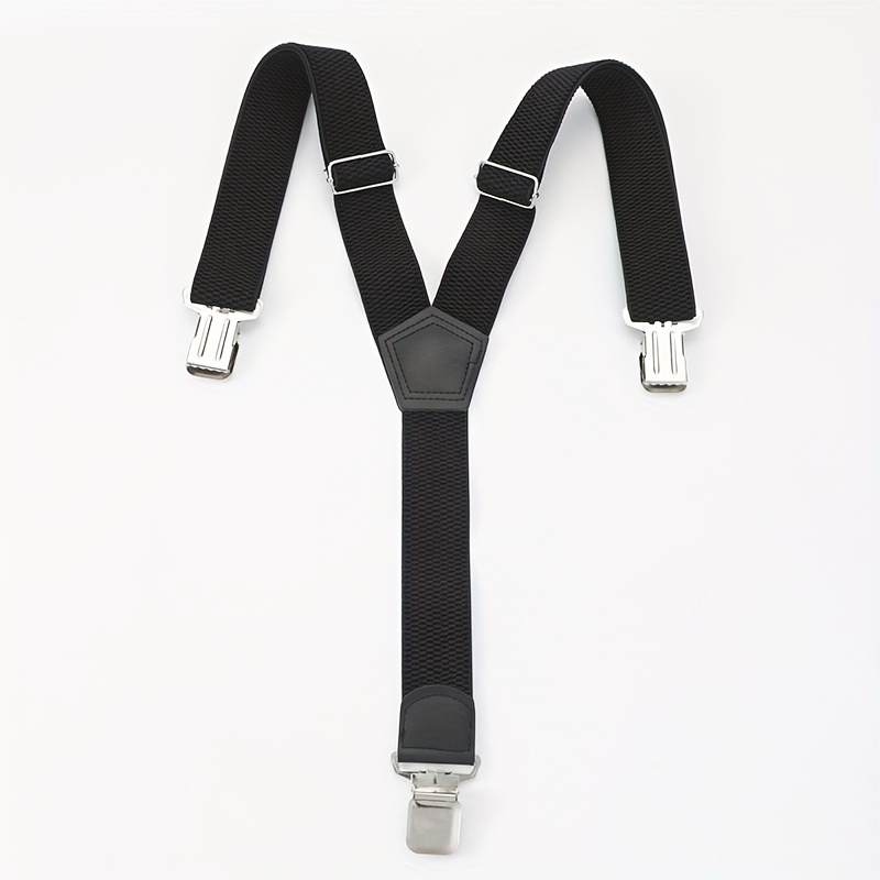 Image of Unisex Anti-slip X-shaped Four-prong Adjustable Elastic Suspenders