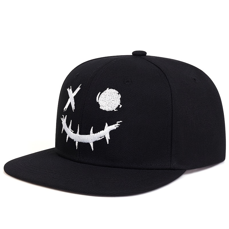 Image of Men&;s Smile Face Hip Hop Hat, Adjustable Casual Hat For Outdoor, Spring/autumn/spring Summer Style, Travel Seaside Vacation