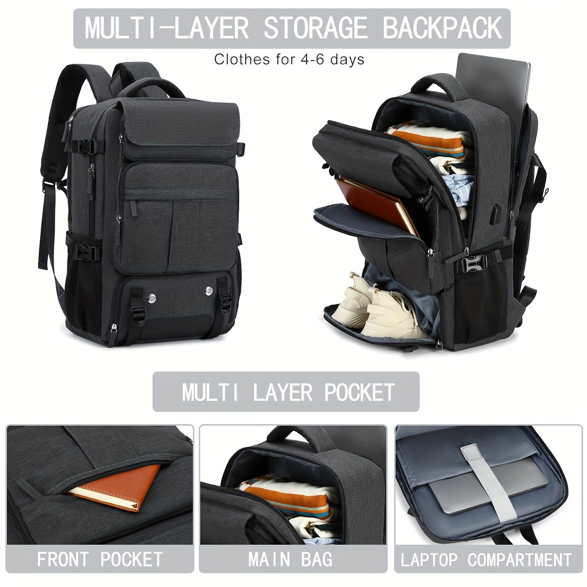 travel laptop backpack durable business casual men - Temu