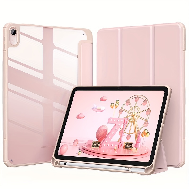 

Compatible With 10th Generation Case With Pencil Holder 2022, 10 Case 10.9 Inch, Cover 10th Generation With Clear Back Shell, Shockproof Slim For 10th Gen Case, Pink