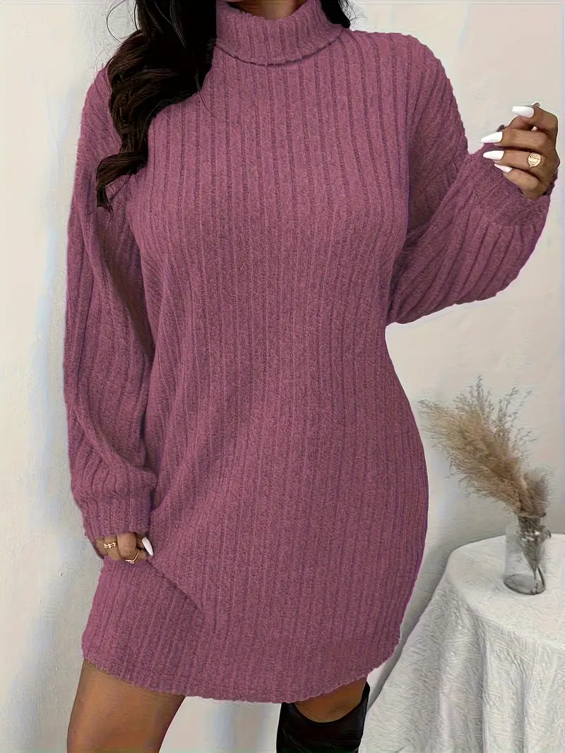 plus size plus size plus size high neck ribbed womens dress - Temu plus size plus size plus size high neck ribbed womens dress - Temu