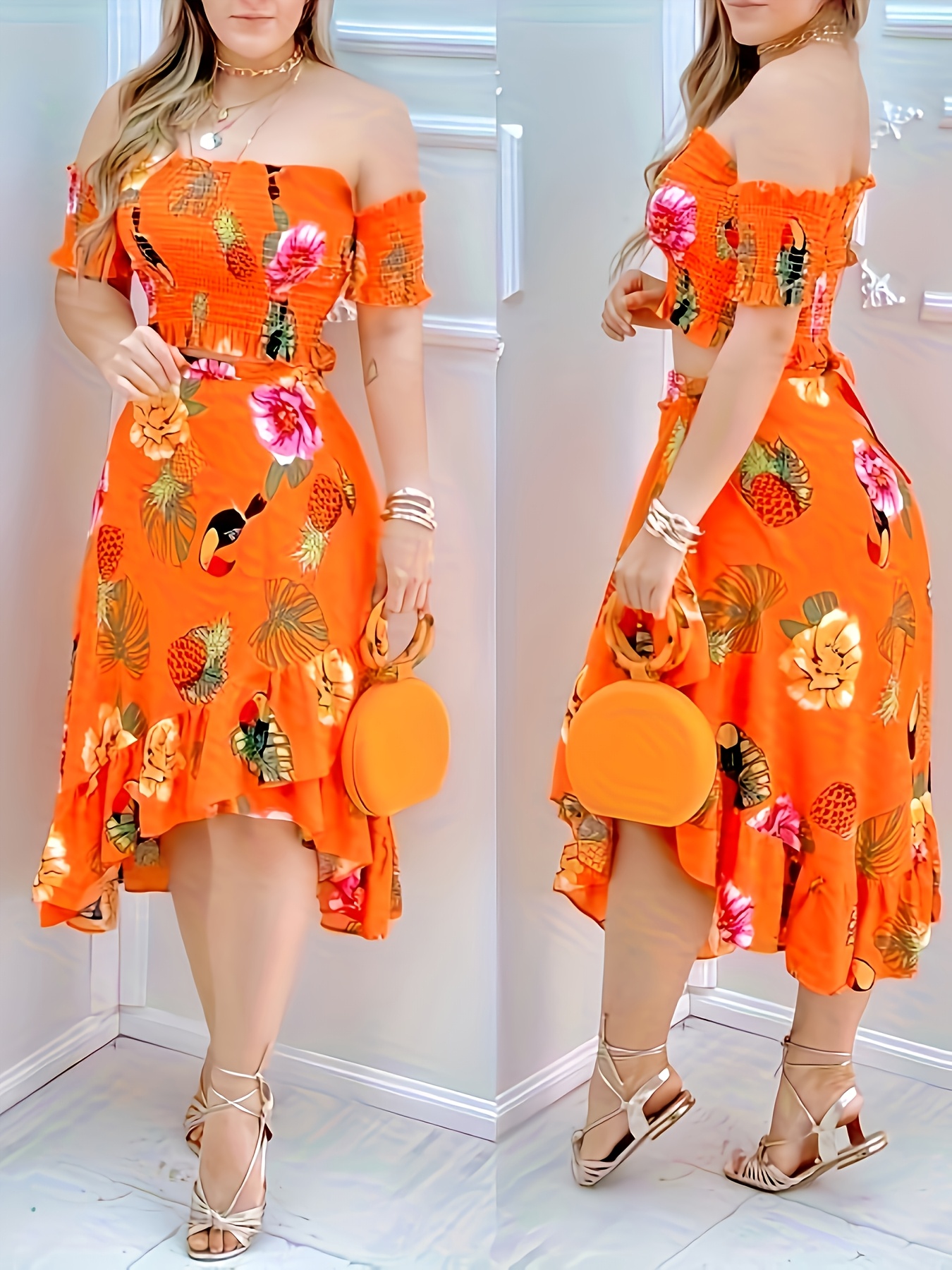 temu orange dress burnt orange color dress sold on Temu United States