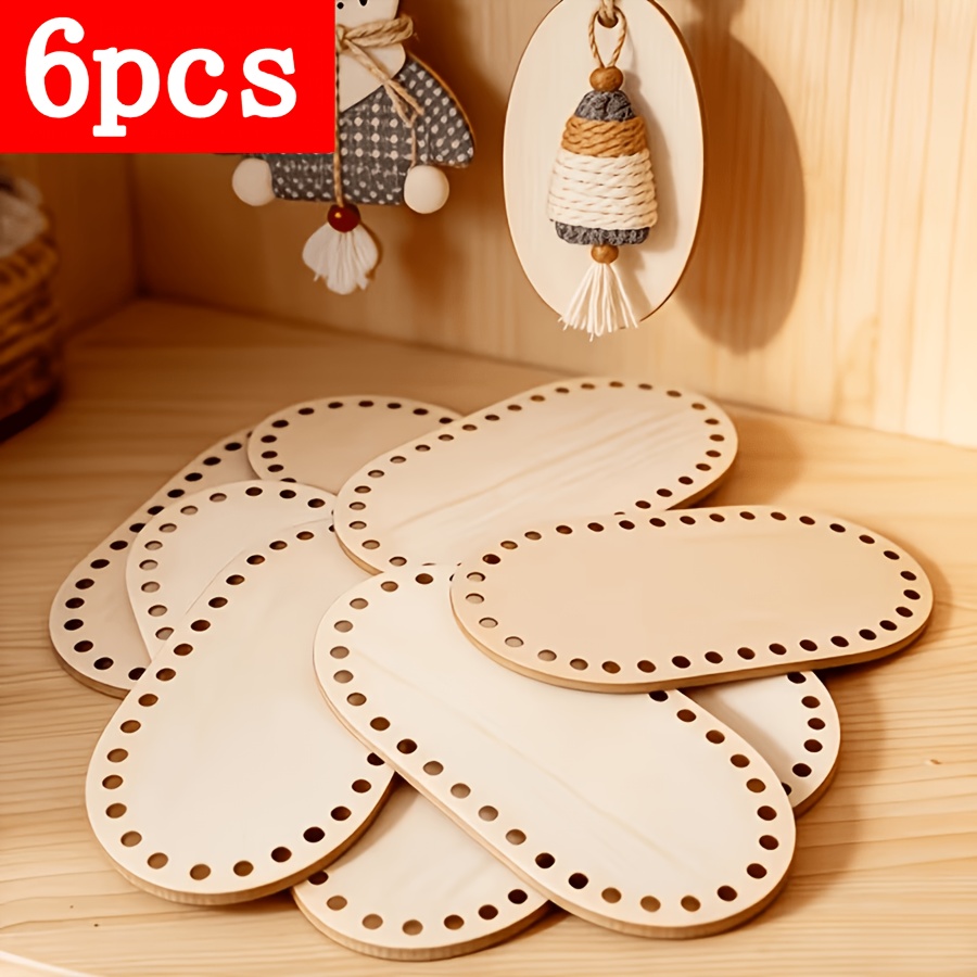 TEMU 6 pezzi di tavole per tessitura ovali in legno, artigianato a per decorazioni domestiche, regalo a per , strumenti, compleanno, matrimonio,